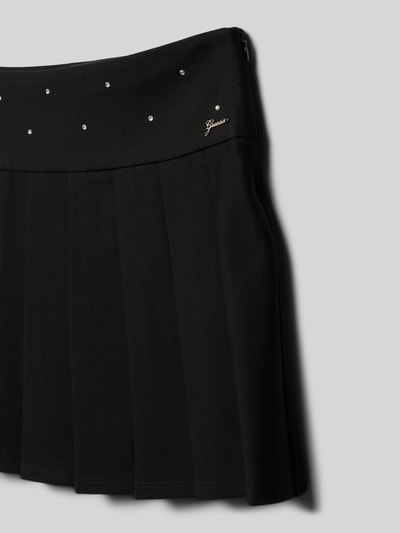 GUESS Faltenrock mit Ziersteinbesatz und Label-Applikation Black 2
