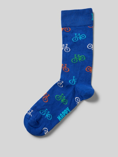 Happy Socks Socken mit Label-Print Blau 1