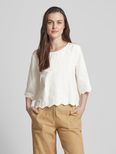 Esprit Blouseshirt met 1/2-mouwen in een losse pasvorm Offwhite - 4