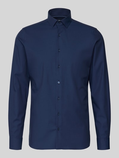 OLYMP Level 5 Slim Fit Businesshemd aus Baumwoll-Mix Marine 2