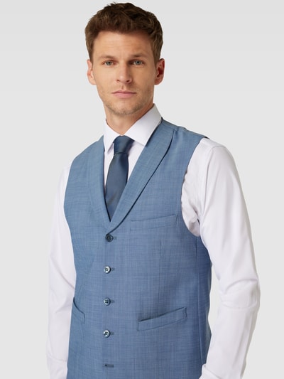 Carl Gross Slim fit gilet met lanawol, model 'Warren' Blauw - 3