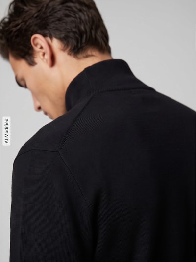 Selected Strickjacke mit Zweiwege Reißverschluss Black 3
