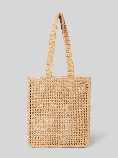 Weekend Max Mara Torba shopper z detalem z logo model ‘SALOON’ Beżowy 5