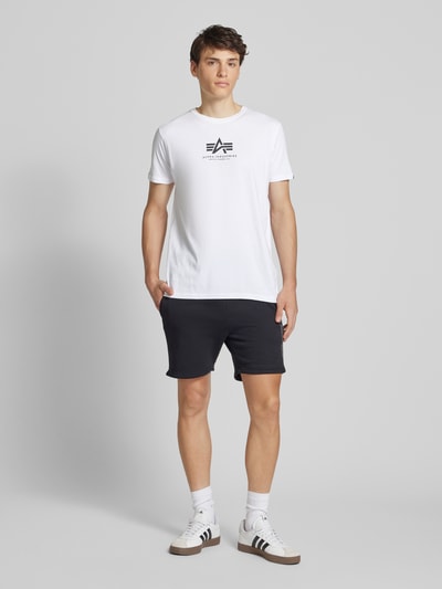 Alpha Industries T-Shirt mit Label-Print Weiss 1