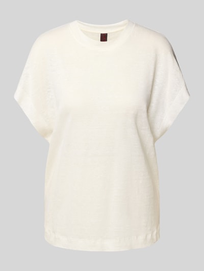 Stefanel T-shirt met geribde ronde hals Wit - 2