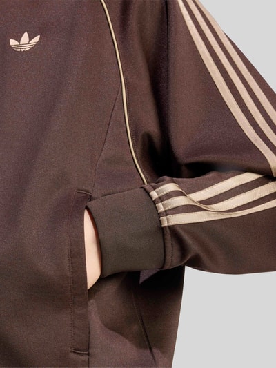adidas Originals Relaxed Fit Sweatjacke mit Zweiwege-Reißverschluss Dunkelbraun 5