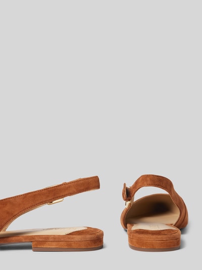 Lauren Ralph Lauren Ballerina's met doornsluiting, model 'LONDYN' Camel - 2