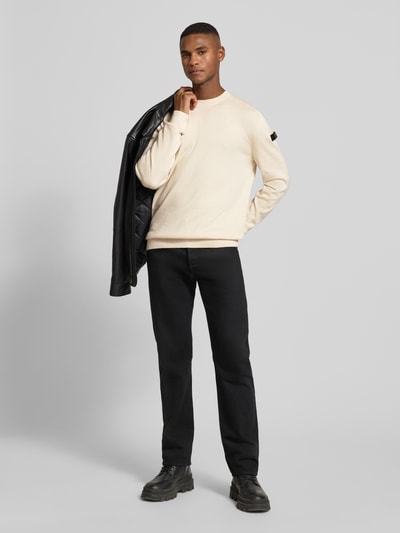 PME Legend Strickpullover mit gerippten Abschlüssen Offwhite 1