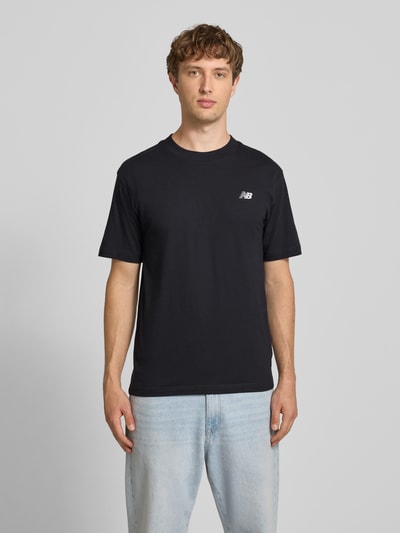 New Balance t-shirt z logo i okrągłym dekoltem Czarny 4