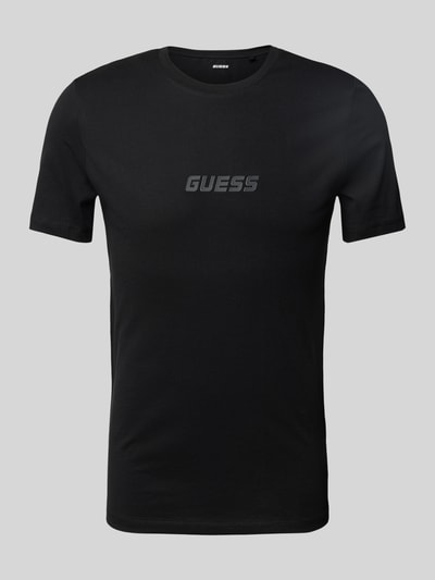 Guess Activewear T-Shirt mit Label-Print BLACK 1