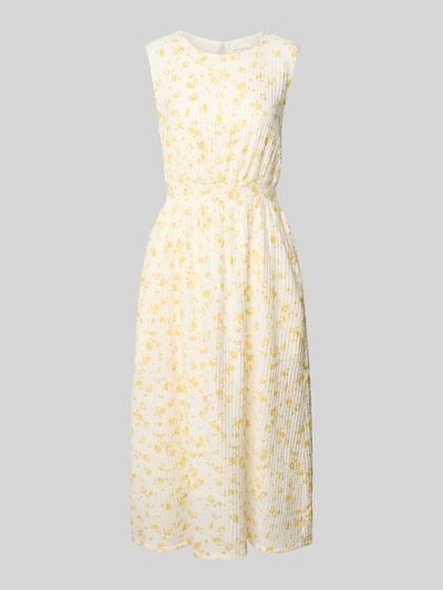 MSCH Copenhagen Midikleid mit Strukturmuster Modell 'Falisha' GELB 2