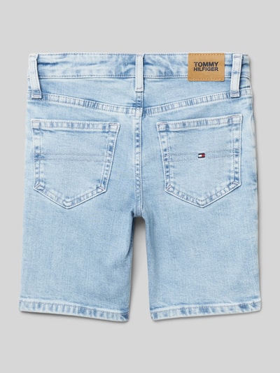 Tommy Hilfiger Kids Szorty jeansowe z detalami z logo Błękitny 3