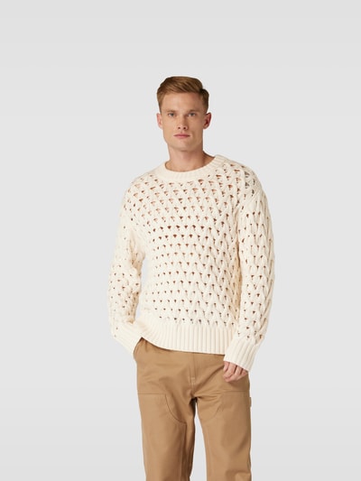 Ampere Wollpullover mit Lochmuster Offwhite 4