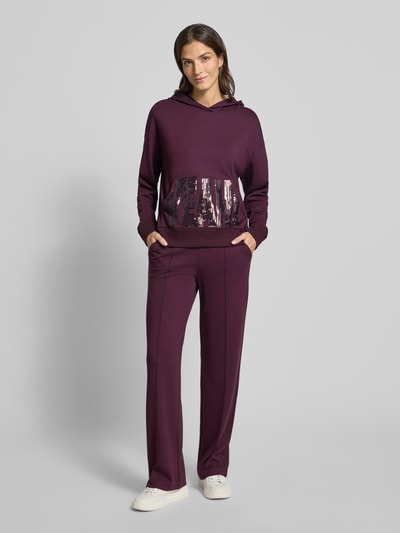 Milano Italy Stoffen broek met elastische band met logo Bordeaux - 1