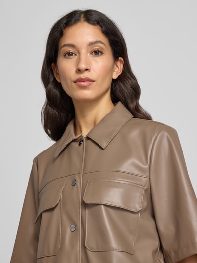 comma Blazer in Leder-Optik Taupe 3