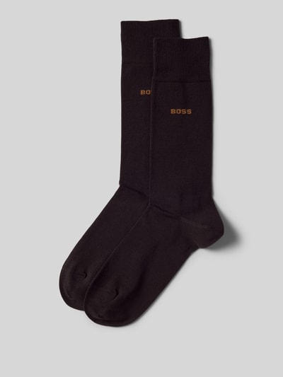 BOSS Socken mit Label-Print im 2er-Pack Mittelbraun 1