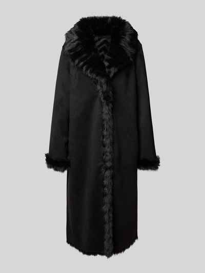 PETITE M. Keerbare lange jas met imitatiebont Zwart - 2