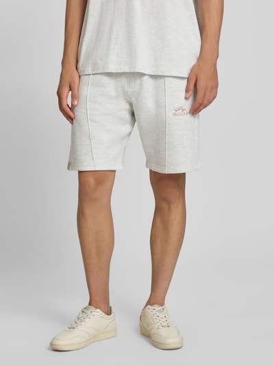 PEGADOR Sweatshorts mit Label-Stitching Modell 'Lido' Hellgrau Melange 4