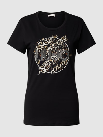 Liu Jo White T-Shirt mit Label-Motiv-Print Black 2