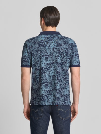 Fynch-Hatton Regular Fit Poloshirt aus Baumwolle im Allover-Look Marine 5