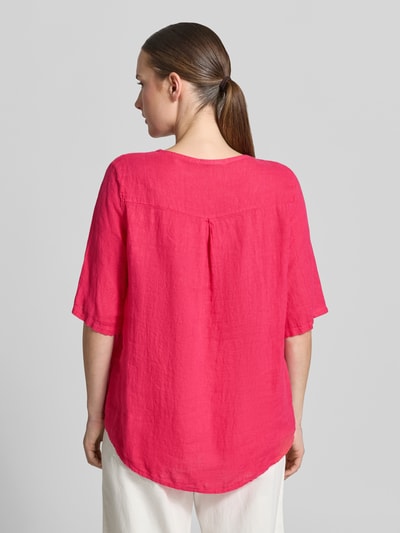 ZABAIONE Relaxed Fit Leinenbluse mit 1/2-Arm Modell 'Pa44ulaa' Pink 5