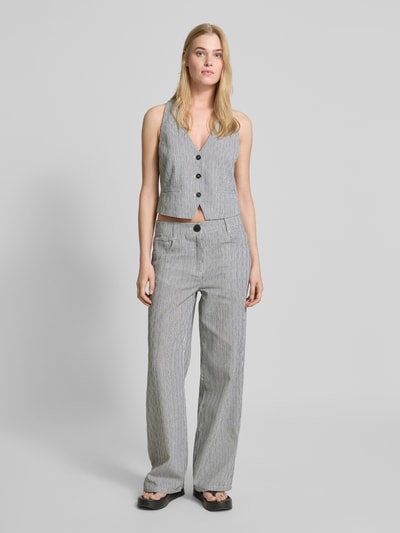 Copenhagen Muse Spodnie materiałowe z szeroką nogawką i 5 kieszeniami model ‘EMILY’ Czarny 1