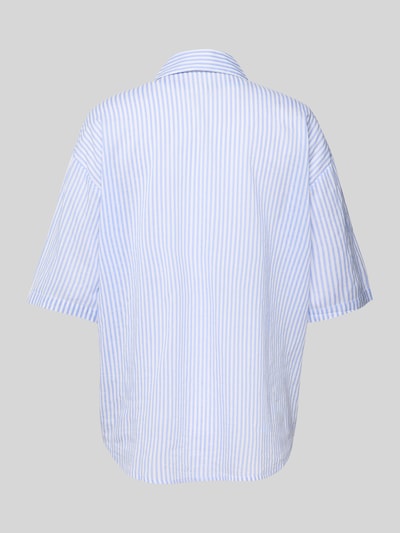 Christian Berg Woman Bluse mit Brusttasche und abgerundetem Saum Bleu 5