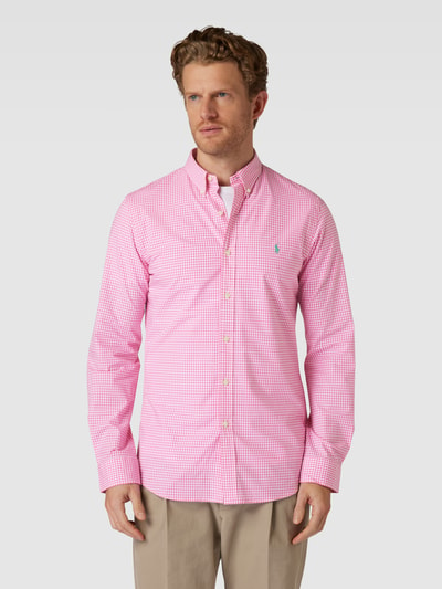 Polo Ralph Lauren Slim Fit Freizeithemd mit Vichy-Karo Rosa 4