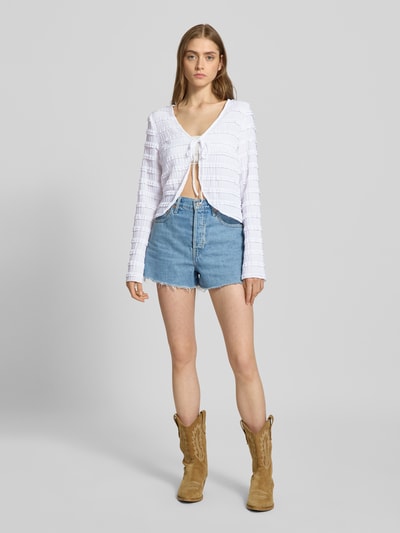 Pieces Regular fit cardigan met kanten details, model 'ANINE' Wit - 1