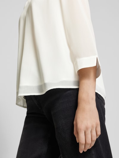 s.Oliver BLACK LABEL Regular fit blouse met lange mouwen en plooien Offwhite - 3