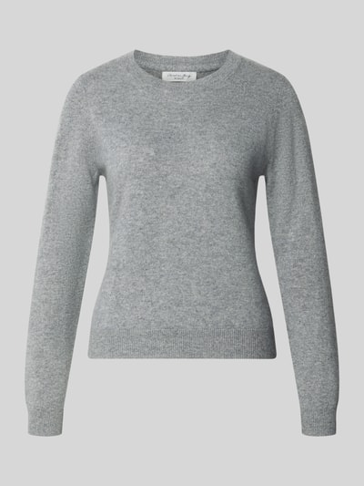 Productfoto, grijze Slim Fit Strickpullover aus reinem Kaschmir van Christian Berg Woman, getailleerde pasvorm, elastische boorden, dames kasjmier trui