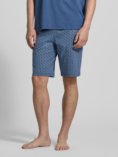 SCHIESSER Bermudas im Allover-Look mit elastischem Bund Bleu 4