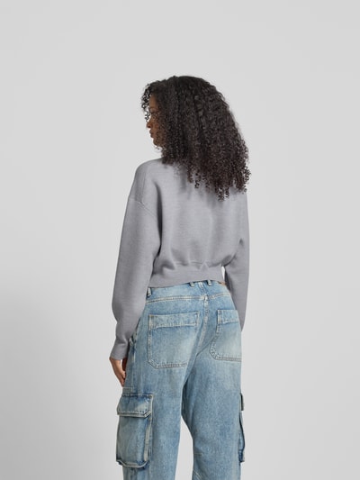 Victoria Beckham Wollpullover aus reiner Wolle Hellgrau Melange 5