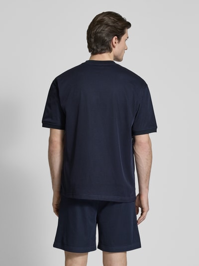 BOSS Orange T-Shirt mit Lochstickerei Dunkelblau 5