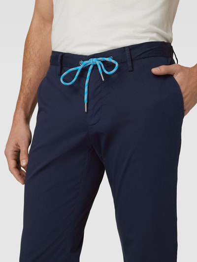 ALBERTO Regular fit stoffen broek met tunnelkoord, model 'JUMP' Marineblauw - 3