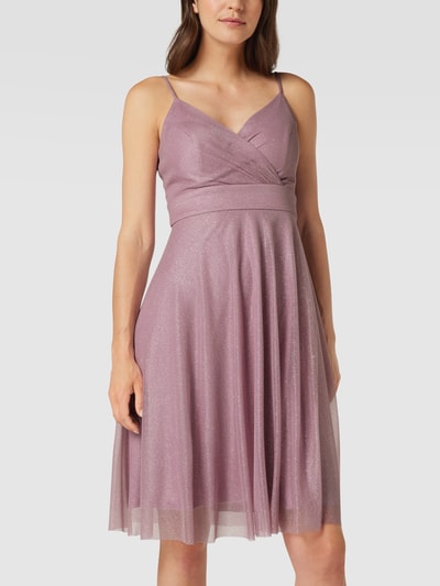 TROYDEN COLLECTION Cocktailjurk met taillepas Mauve - 4