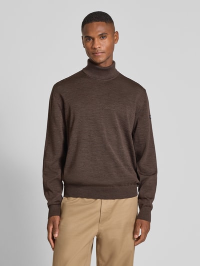 MAERZ Muenchen Strickpullover aus Merinowolle Mittelbraun 4