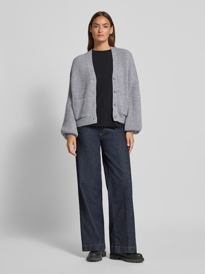 Drykorn Oversized gebreid jack met knoopsluiting Middengrijs gemêleerd - 1