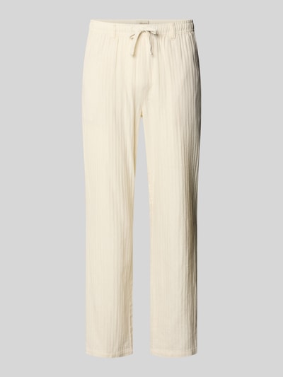 Productfoto, Hose aus Leinen-Baumwoll-Mix Modell 'MAXIM' van Blend, relaxed fit, elastische taille, beige tint, lichte structuur, context heren broek