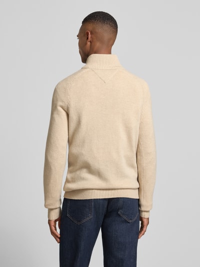 Tommy Hilfiger Regular Fit Troyer aus reiner Wolle Offwhite 5