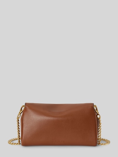 Lauren Ralph Lauren Schoudertas van echt leer met afneembare draagketting Cognac - 6