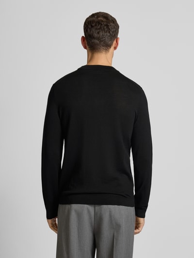 SELECTED HOMME Wollpullover mit Strukturmuster Modell 'TRAY' Black 5