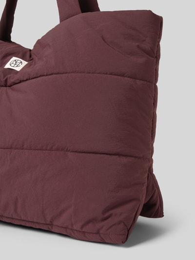 MSCH Copenhagen Shopper in doorgestikte look met logopatch, model 'Sasja' Donkerbruin - 3