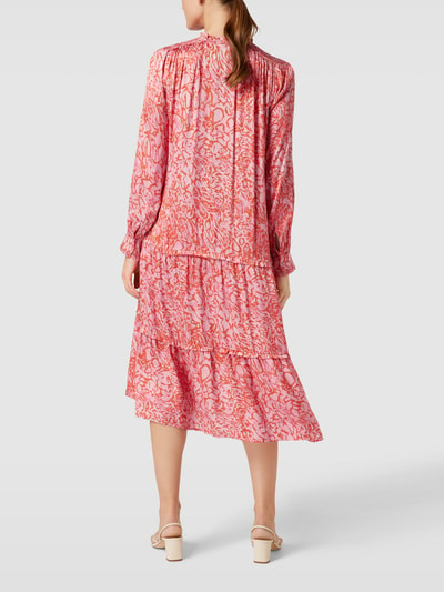 Esprit Collection Midi-jurk met all-over motief Felroze - 5