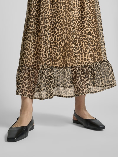 Vero Moda Ausgestellter Maxi-Rock mit Allover-Muster Modell 'SMILLA' Sand 3