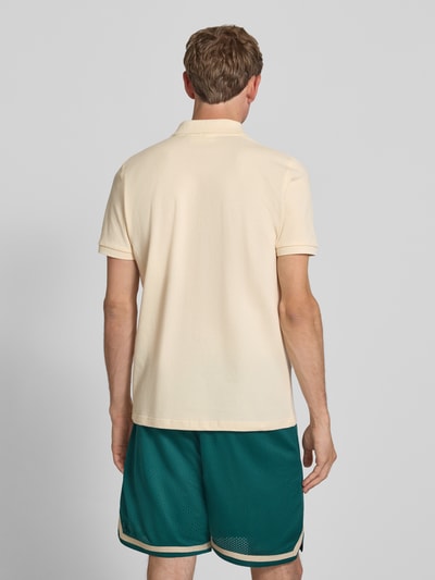 PROHIBITED Slim Fit Poloshirt mit Label-Stitching Modell 'Hampton' Offwhite 5