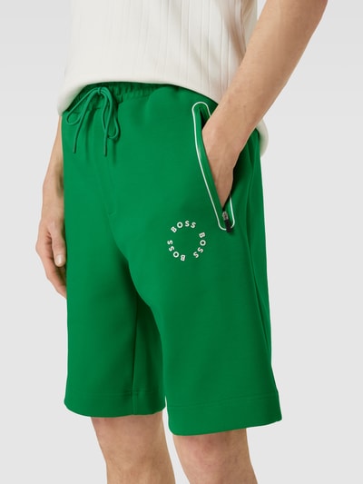 BOSS Green Sweatshorts mit Motiv-Print Hellgruen 3