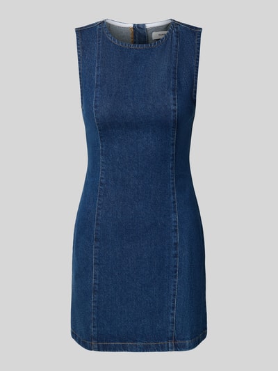 Produktfoto, Jeanskleid mit Rundhalsausschnitt Modell 'LIV' von Topshop aus Reine Baumwolle, Figurbetont, Minikleid in Dunkelblau.