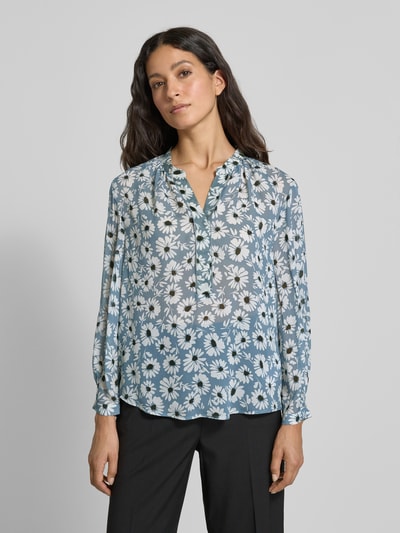 Luisa Cerano Blouseshirt met V-hals Rookblauw - 4