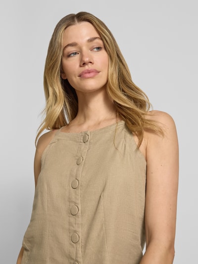 ICHI Blusentop aus Leinen-Viskose-Mix Modell 'LINNO' Taupe 3
